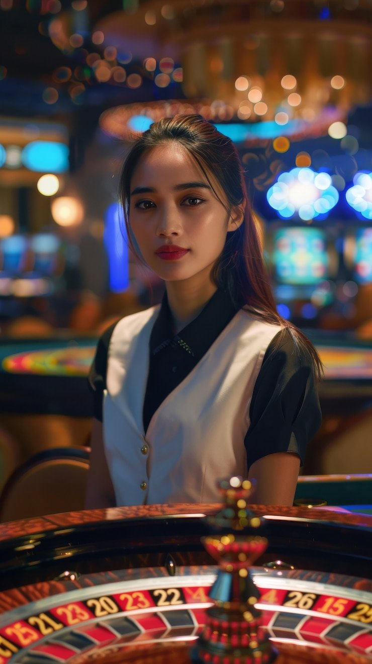 Roda roulette Eropa dengan nuansa biru
